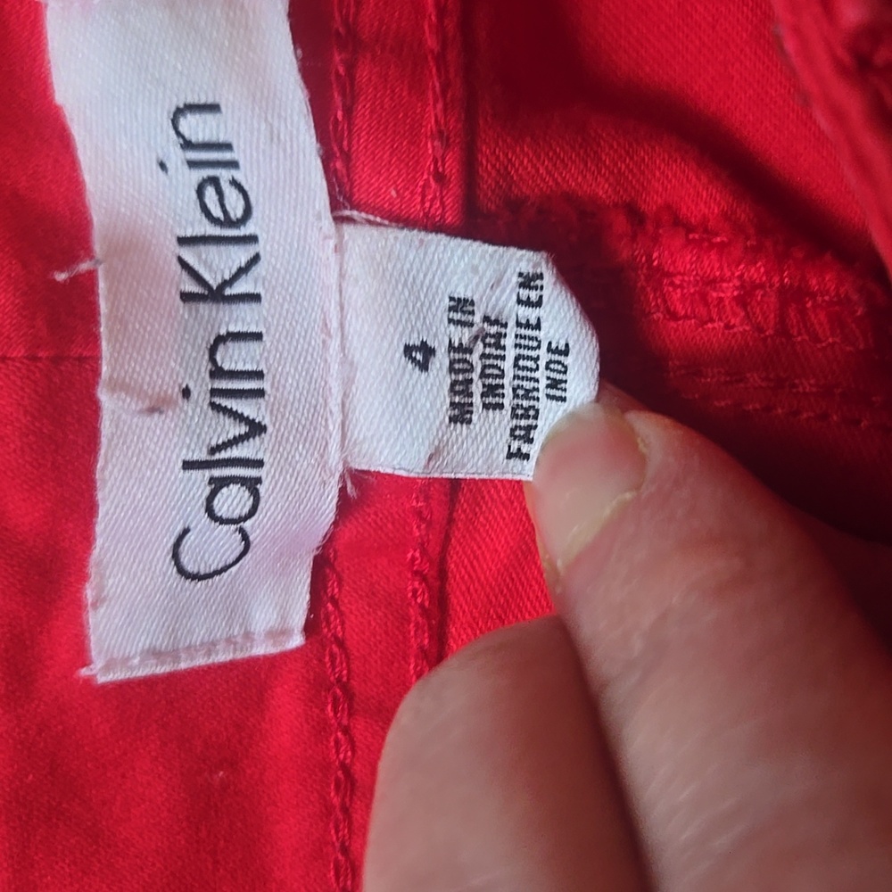Calvin Klein Red Pants with Zipper Detail - Picture 10 of 16